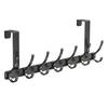 Over Door Hook with 5/6/7 Hooks Punch Free Removable Heavy Duty Carbon Steel Door Back Mount Hanging Coat Towel Bag Hat Scarf Organizer Rack Hanger