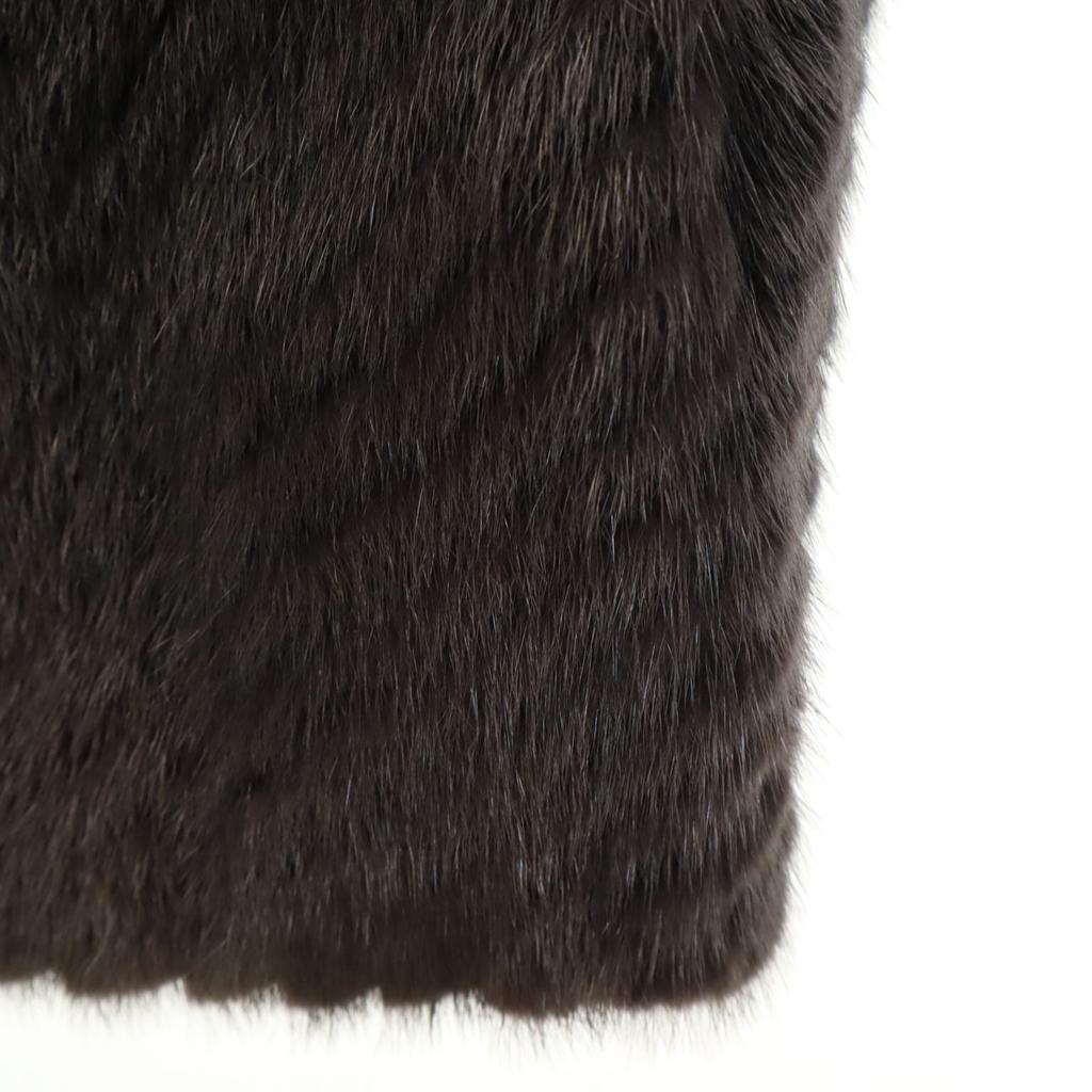 SAGA MINK Zip Up Fur Coat 11 Charcoal Gray Women Used