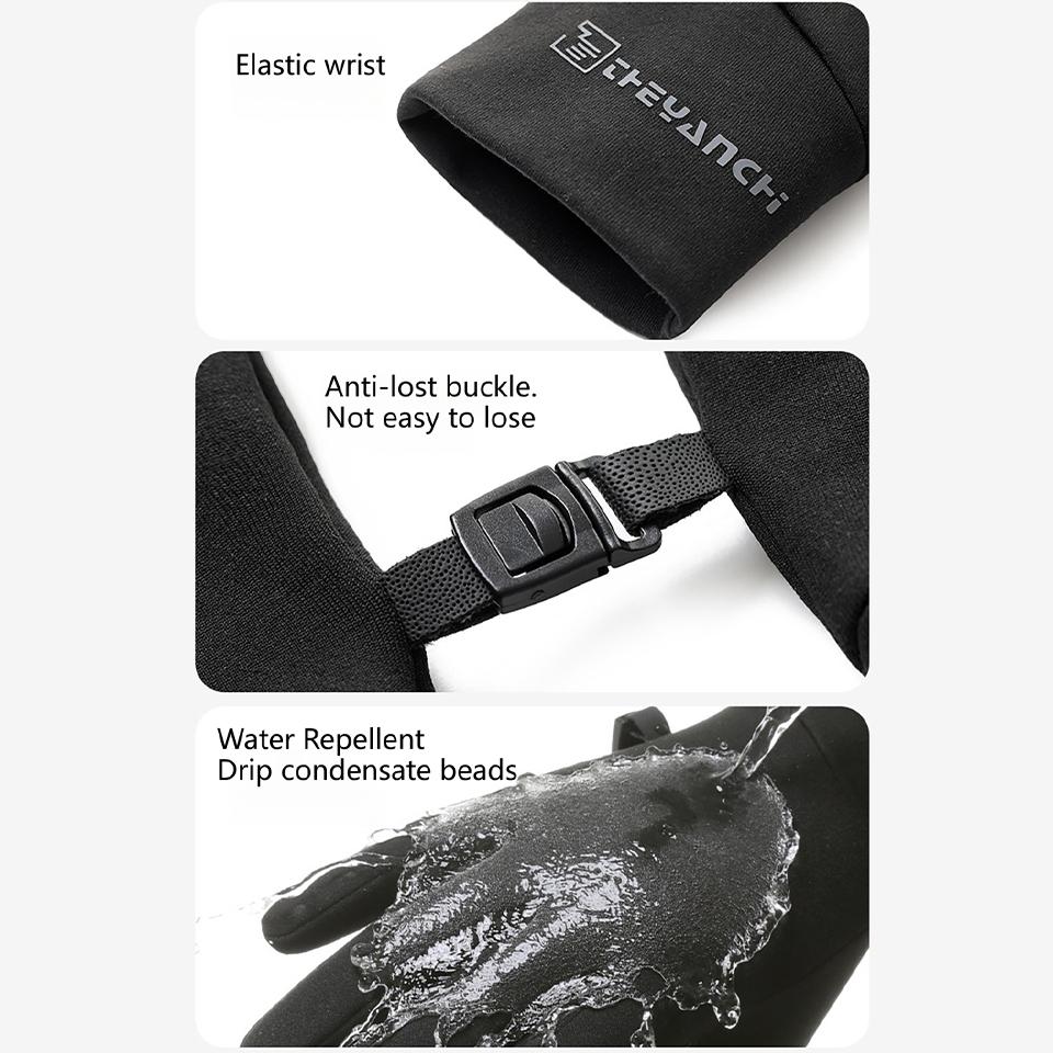 Cycling Gloves Outdoor Sports Running Winter This Fleece Touch Screen Cold-Proof Water-Repellent Anti-Slip Finger Pre-Bending