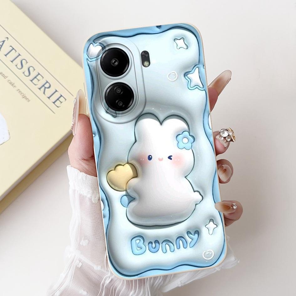 For Xiaomi Redmi 13C Case Cover Popular Flower Bowknot Soft TPU Silicone Shockproof Bumper For Xiaomi Poco C65 Redmi13C 4G Funda