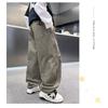 Boys Straight Loose Solid Color Casual Long Work Pants For Big Boys