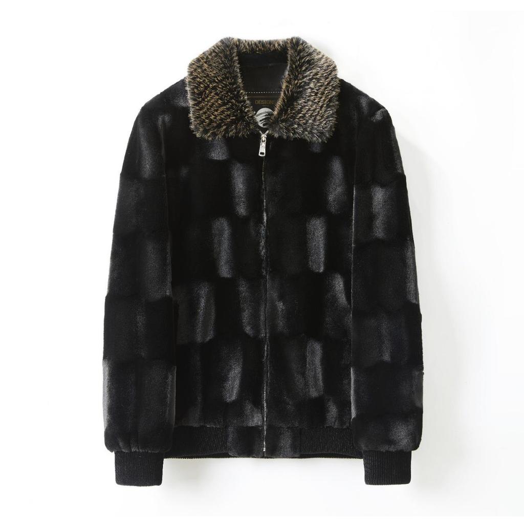 Men's Winter Golden Imitation Mink Fur Coat