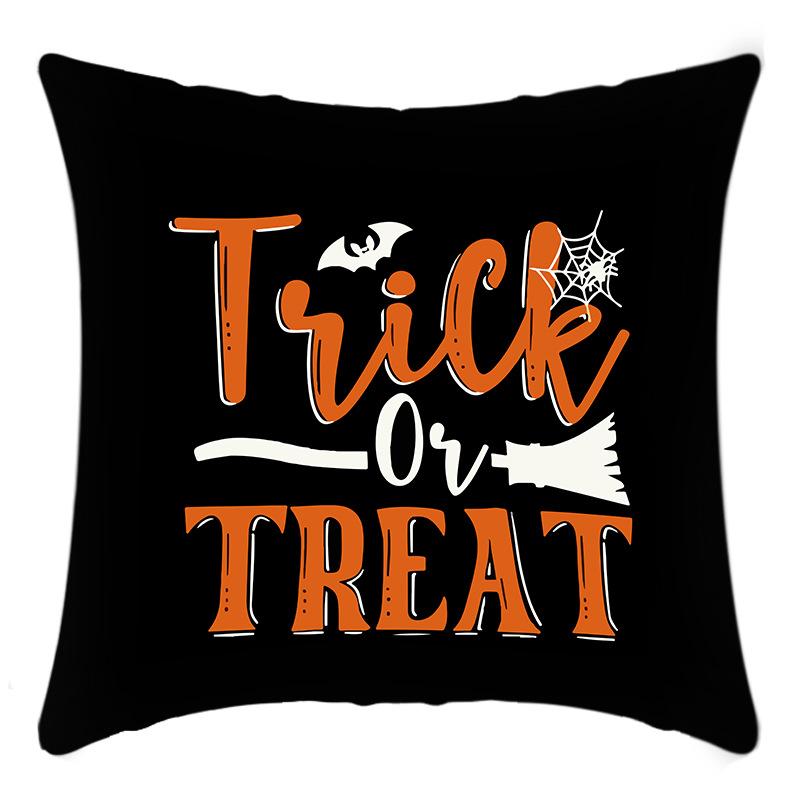 

Черно-белая наволочка с тыквой, мультяшный принт, Хэллоуин, украшение для дома, полиэстеровая наволочка 45 * 45Cm pillowcase