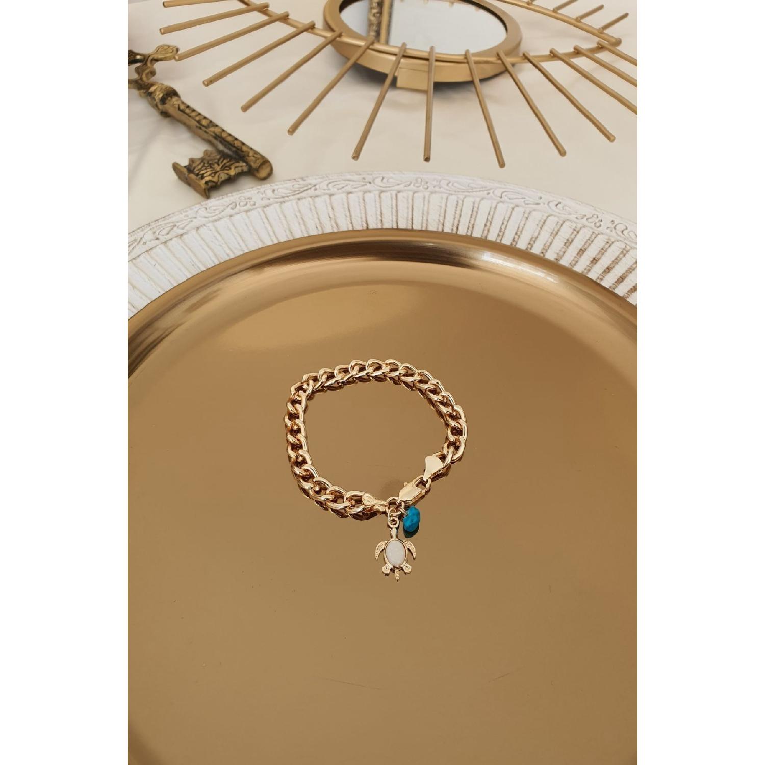 

Браслет с замком на передней части, модель черепахи из опала