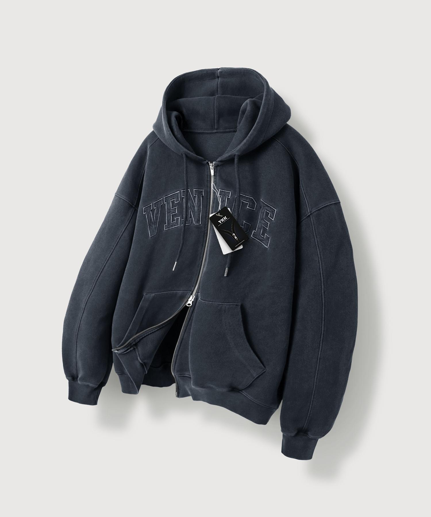 Mood Inside Pigment Venice Sweat Zip-Up_Navy Charcoal/M
