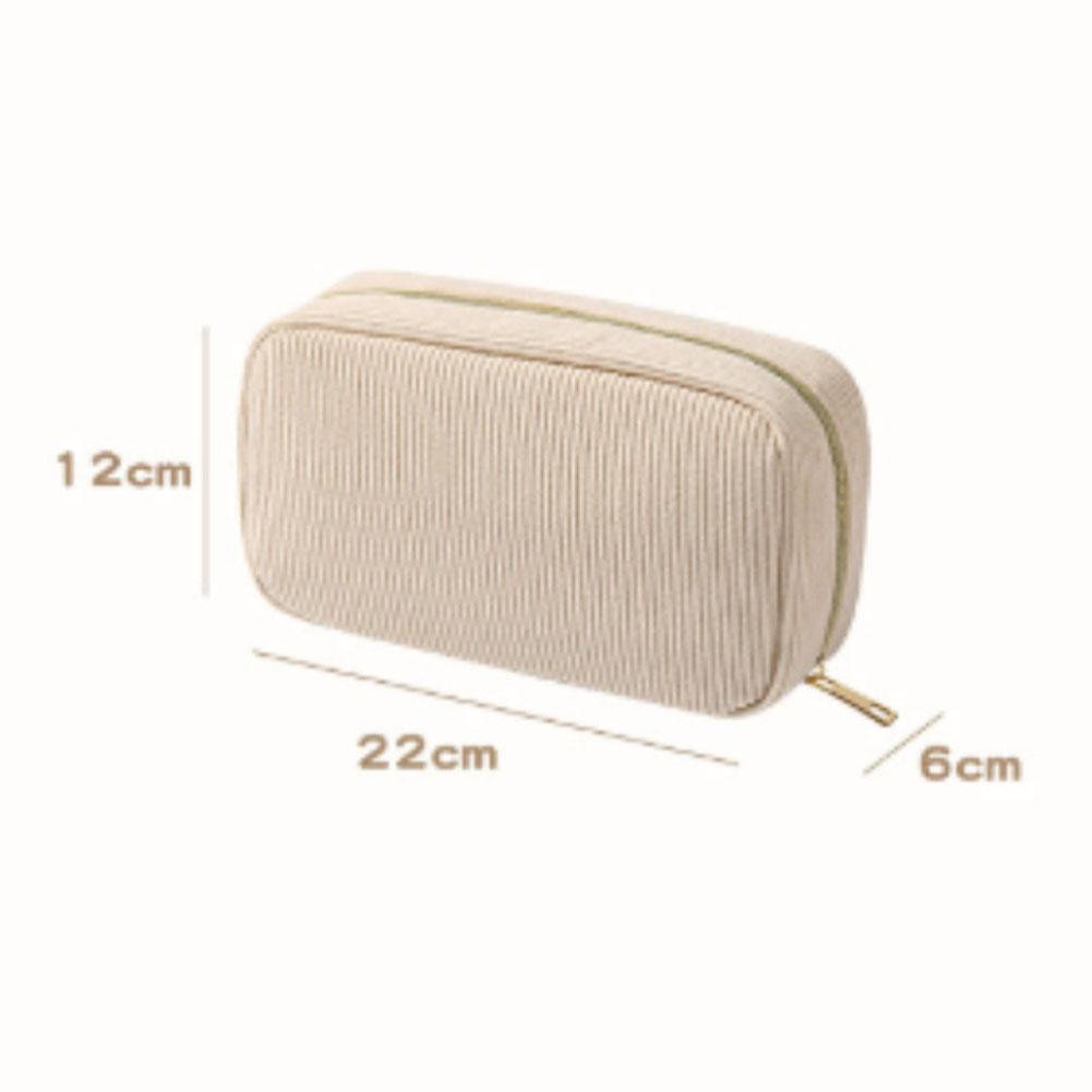 Corduroy Travel Makeup Storage Bag Portable Cosmetic Organizer for Electronics Toiletries Compact and Easy to Carry