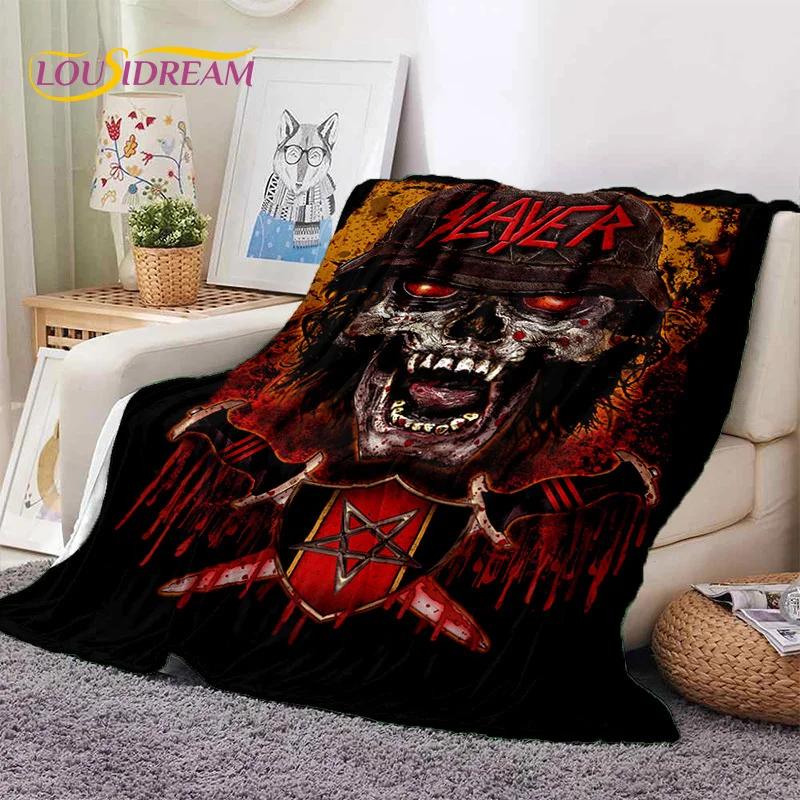3D Rock Slayer Heavy Metal Band Soft Flannel Blankets,Throw Blanket Comfortable Blanket for Picnic Beds Sofa Home Bedroom Gifts