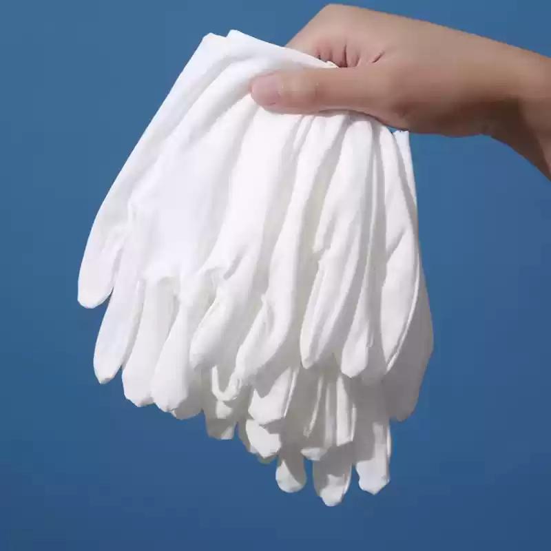 White Cotton Thin Wear-Resistant Non-Slip Gloves (2 Packs/24 Pairs)