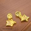 French Luxury Zircon Star Drop Earrings: Niche Design, Irregular Texture, Five-Pointed Star Studs