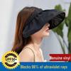 Women's Dual-Use Vinyl Sun Hat with UV Protection and Large Brim