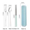Stainless Steel Travel Cutlery Set: Fork, Spoon, Chopsticks with Portable Storage Box