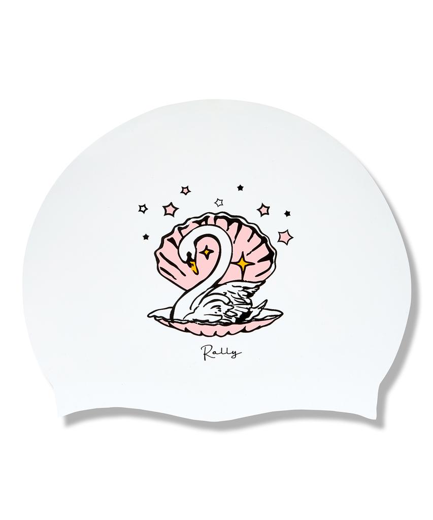 Laelliseupocheu [Rruc509 Lpk] Swan Silicone Swim Cap Light Pink