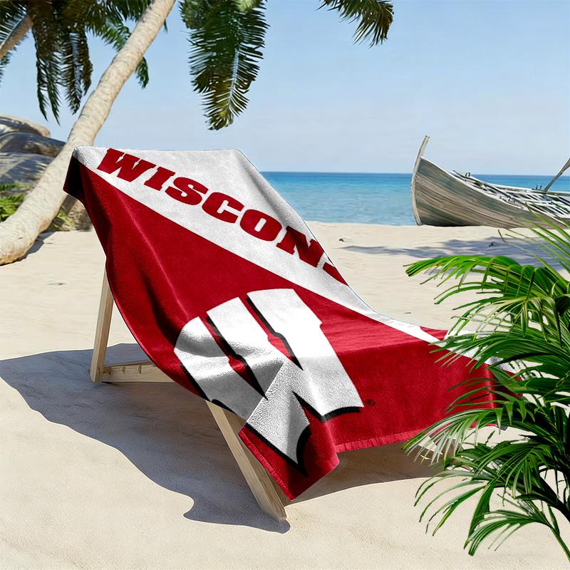 Wisconsin Badgers Druck Strandtuch, Großes Weiches Schnelltrocknendes Handtuch für Strand Camping Schwimmen