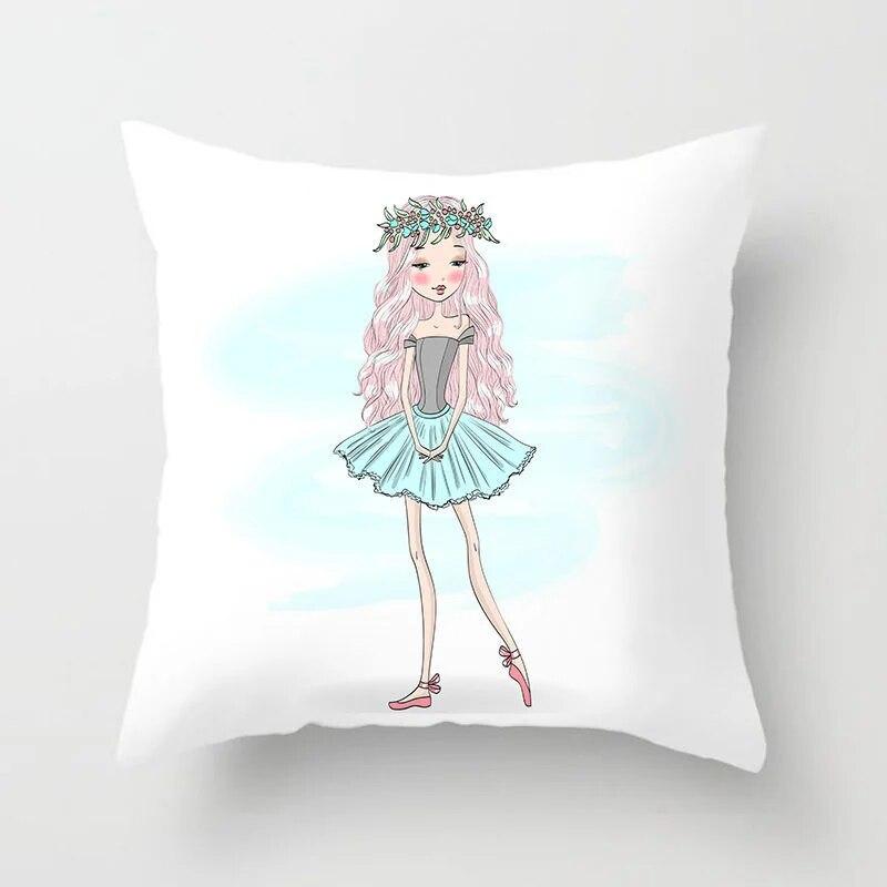 Bedroom Living Room Sofa Bed Decorative Pillowcase Home Decor Cute Girl Princess Cushion Cover