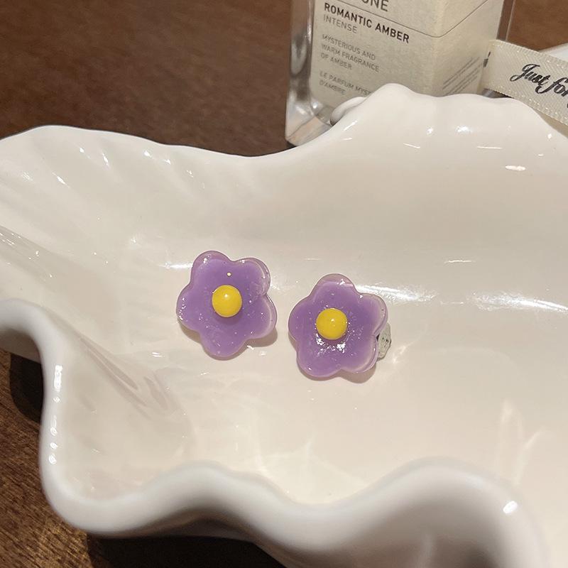 

Дофамин Девичий Цветок Ушная Клипса: Универсальные, не требующие проколов, милые серьги фиолетовый