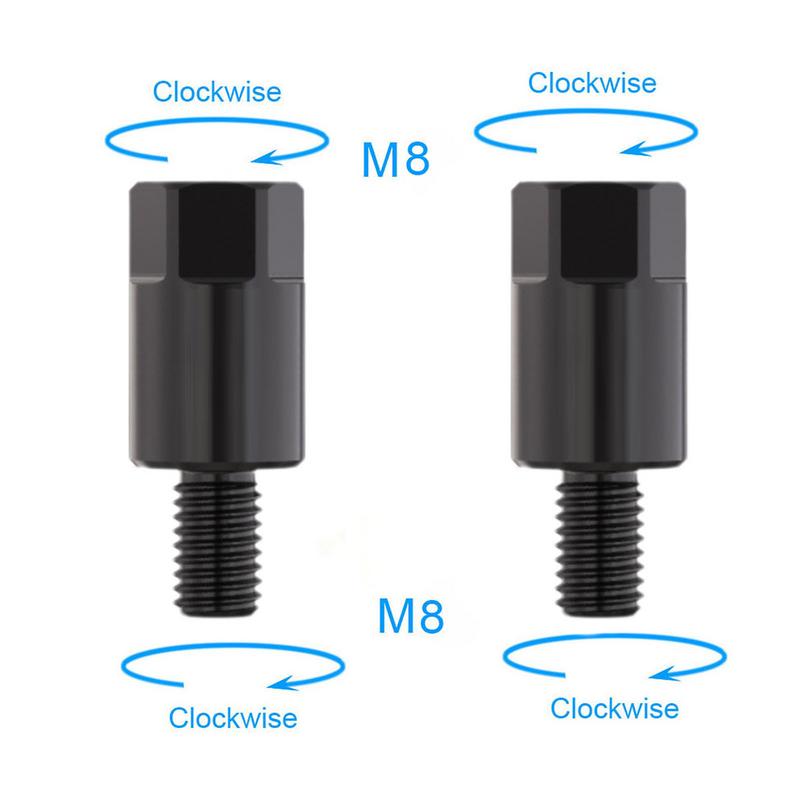 Šrouby zrcátka motocyklu Nastavení výšky zrcátka Adaptér závitu pro montáž zrcátka Ruční závit Řídítka Zrcátko Levý závit