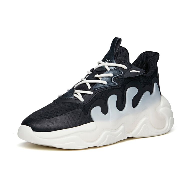 Anta Tide Worship 2.0 Lifestyle Series Non-Slip Shock Absorbing Breathable Supportive Low-Top Dad Shoes Women Sneaker Black White 122138840-4