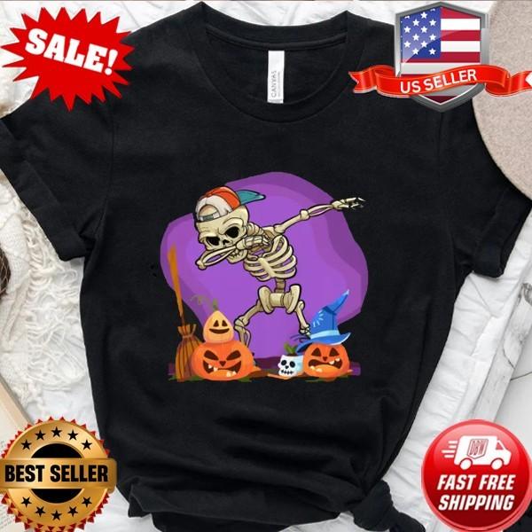 NEW Cartoon skeleton doing a dab Halloween T-Shirt S-5XL Unisex T-Shirt XXXL