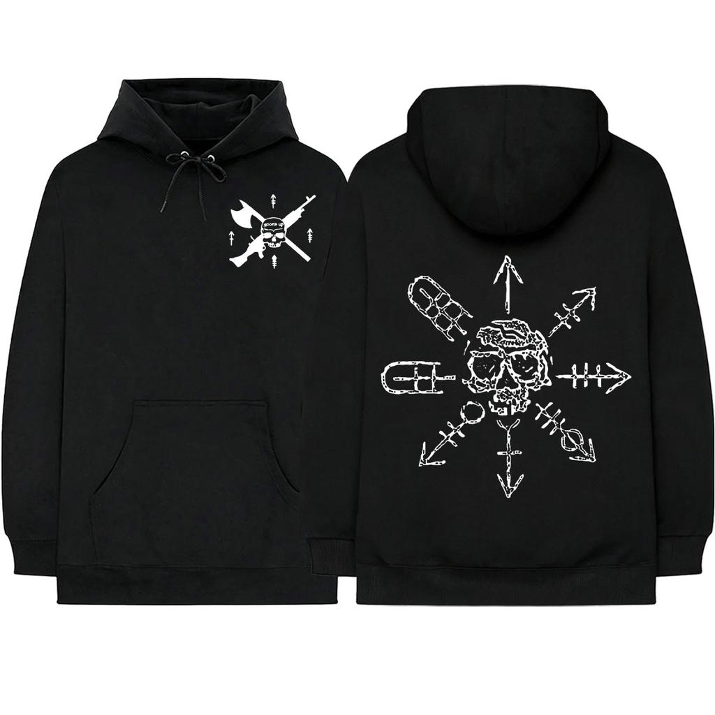 Death's Compass Forward Observations Group Skeleton Hoodies Men Women Clothing Fashion Long Sleeve Oversized Pullover Sweatshirt