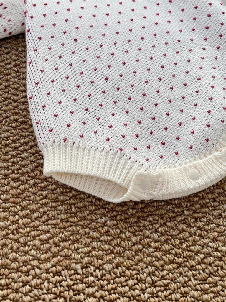2026 Girls' 100% Cotton Knit Bodysuit - Autumn/Winter Romper Sweater for Photos and Outings