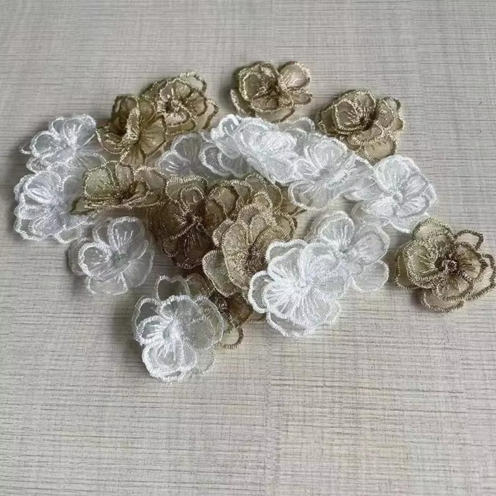 10PCS 3D Chiffon Kleidung Rose 4CM DIY Nähen Handwerk Dekoration Für Haarband Nagel Dekoration