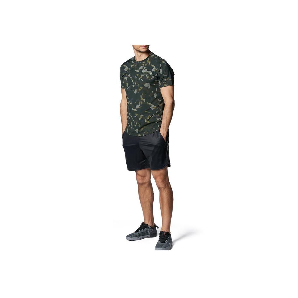Under Armour Camouflage Letter Print Breathable Comfortable Round Neck Short Sleeve T-Shirt Men Tops Baroque-Green 1384792-310