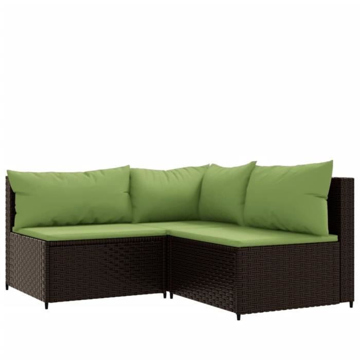 VidaXL Garden Lounge Set 4 Pcs with Cushions Brown Wicker 319829