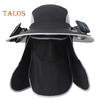 Wide Brim Sun Hat with 2 Solar Fan UV Protection Bucket Hat with Neck Flap And Face Guard 3 Speed Adjustable Fan Hat for Outdoor Fishing Camping