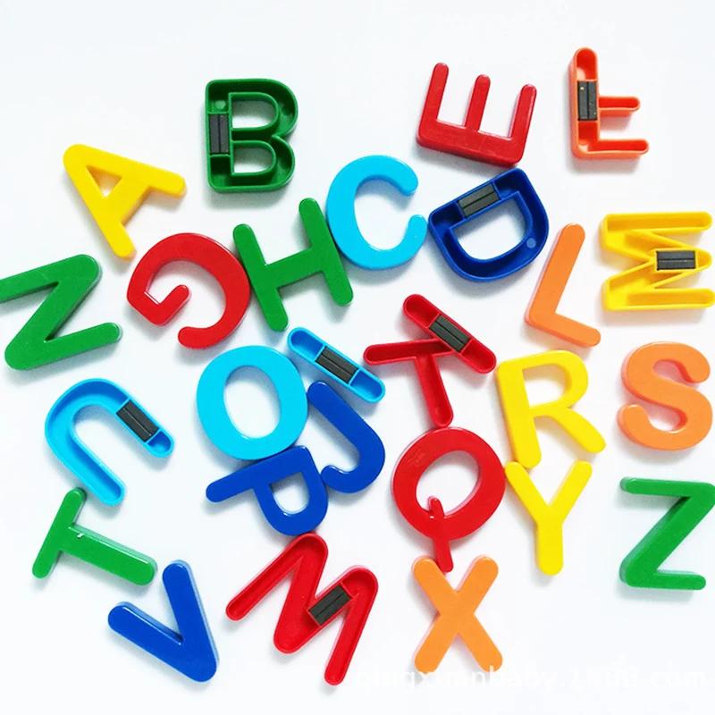 Spielzeug Lernspielzeug 26 Stück Magnetische Lernbuchstaben Kunststoff Kühlschrankaufkleber Kleinkinder Lernen Rechtschreibung Zählen Kinder