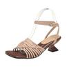 Fashion 2025 Brown Sandals Women Summer New Fashion Women's Sandals Open Toe Pumps Women Shoes Dress Soft-soled Heel High Shoes