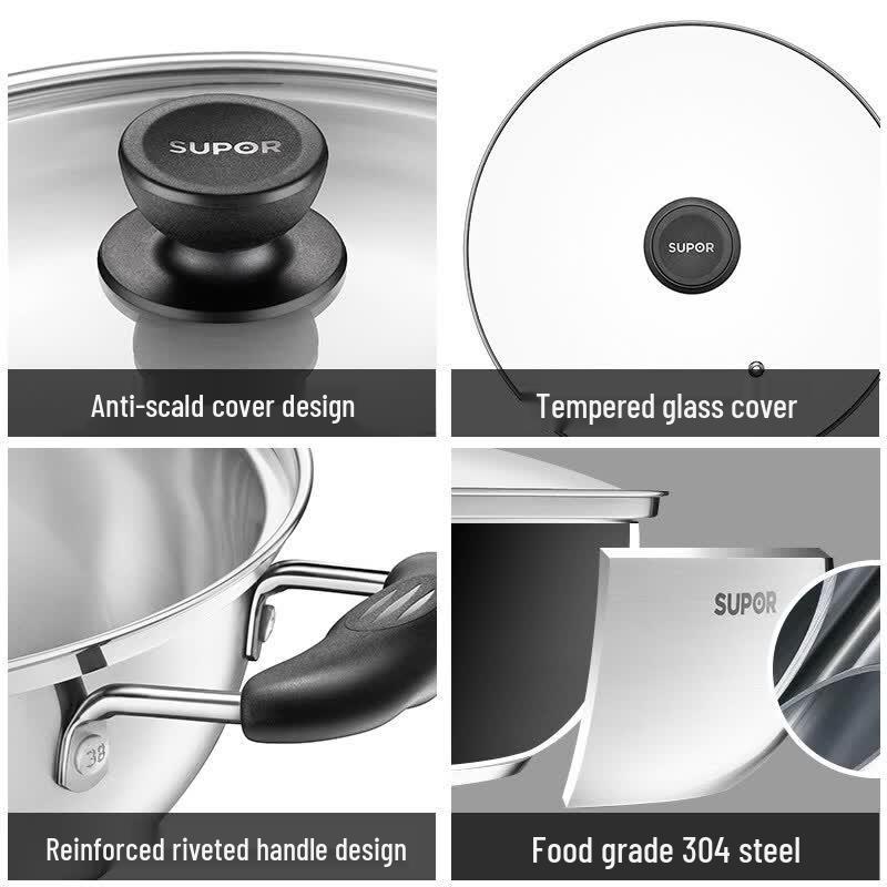 Supor 304 Stainless Steel Hotpot Soup Pot