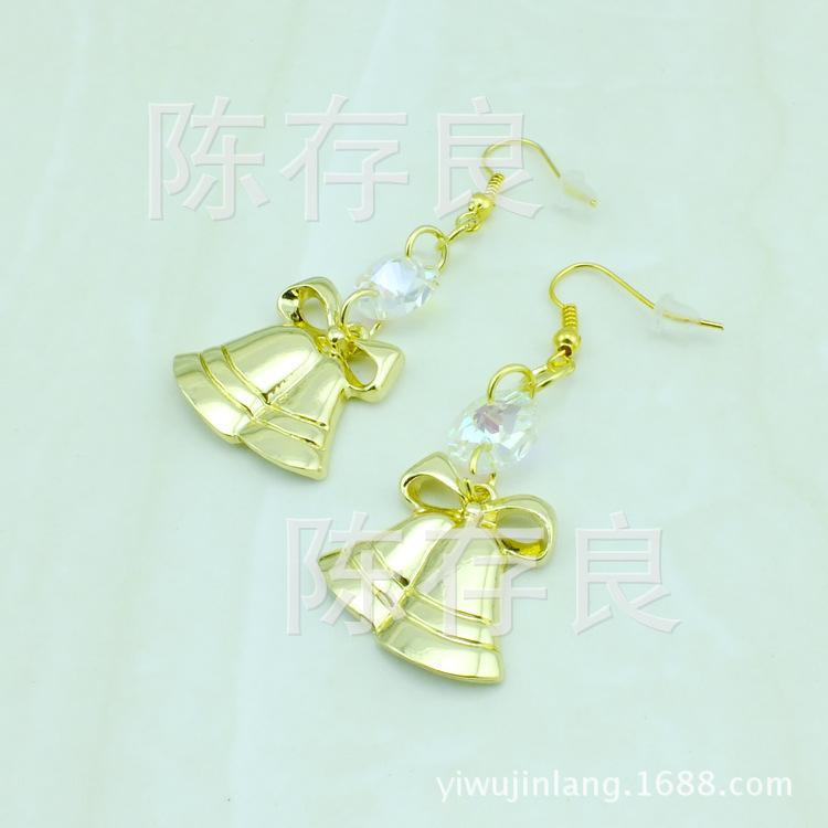 European & American Fashion Gold Bell Earrings for Christmas Holiday Parties