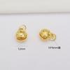 100pcs 14K Gold Bell Small Pendant Diy Jewelry Accessories Pattern Tiger Head Hollow Bell Pendant Retro Pendant Bell