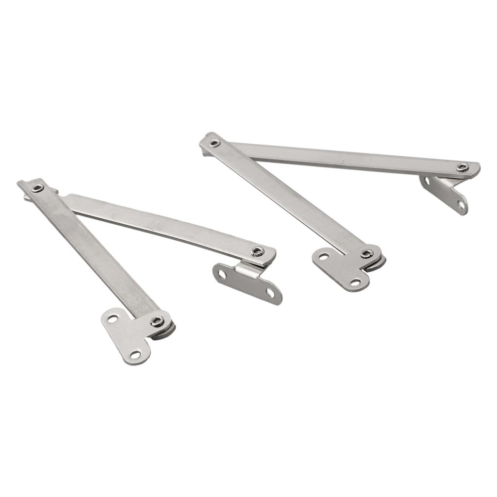 2 Pieces Stainless Steel Folding 180 Degree Furniture Cabinet Lid Support Hinges Cabinet Door Support Furniture Pull Rods