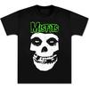 Misfits Tričko Retro Punk Rocková Kapela Unisex Střih Pánské Novinka Zelená Grafický Potisk Měkké Bavlněné Tričko Vintage Mladistvé Černé