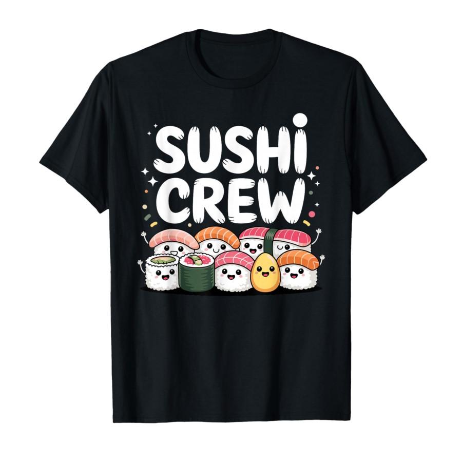 

Funny Sushi Art T-shirt For Men Women 100% Cotton T Shirts Short Sleeve Tops 0225-2 - Men s Summer Cotton Graphic Tee S разноцветный