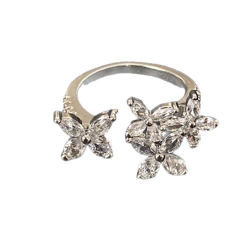 Exquisite Zircon Butterfly Rings for Women Girls Fashion Geometric Opening Adjustable Rings Engagement Wedding Jewelry Gifts