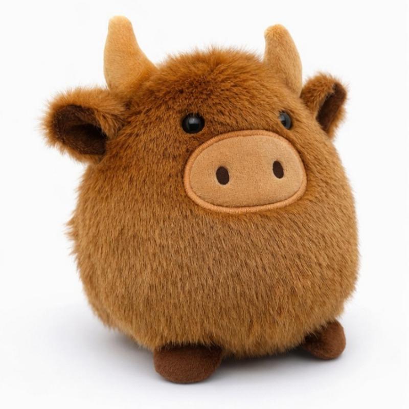 Kawaii Highland Cow Plush Plushies Fur Cute Bull Keychains Stuffed Animal Car Ornaments Super Soft Pillows Pendant Birthday Gift