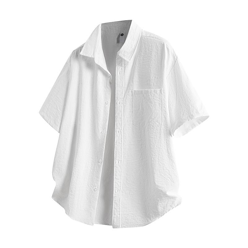 Short Sleeved Shirt Men's Summer Ice Silk Shirt Jacket Men's Summer Casual Workwear Short Sleeved Shirt