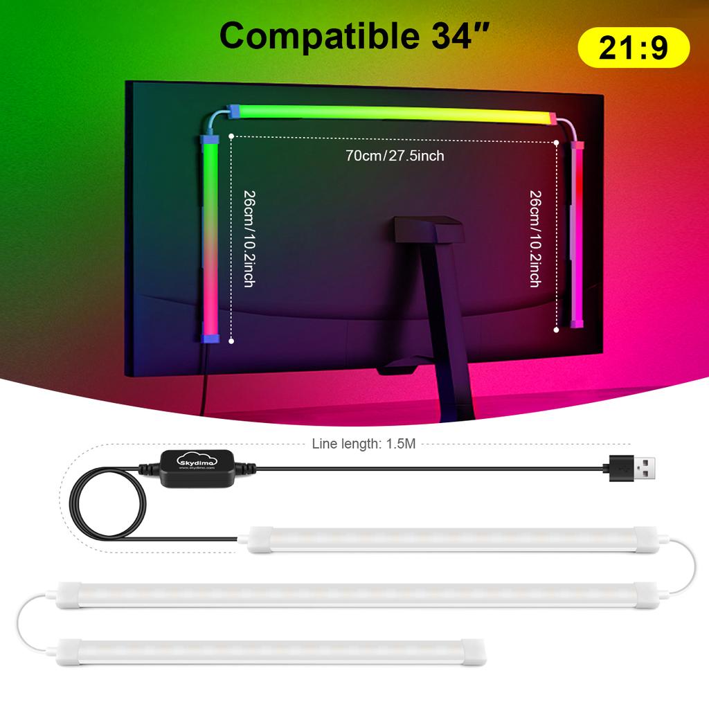 Okolní podsvícení obrazovky počítače LED páskové osvětlení pro monitor počítače