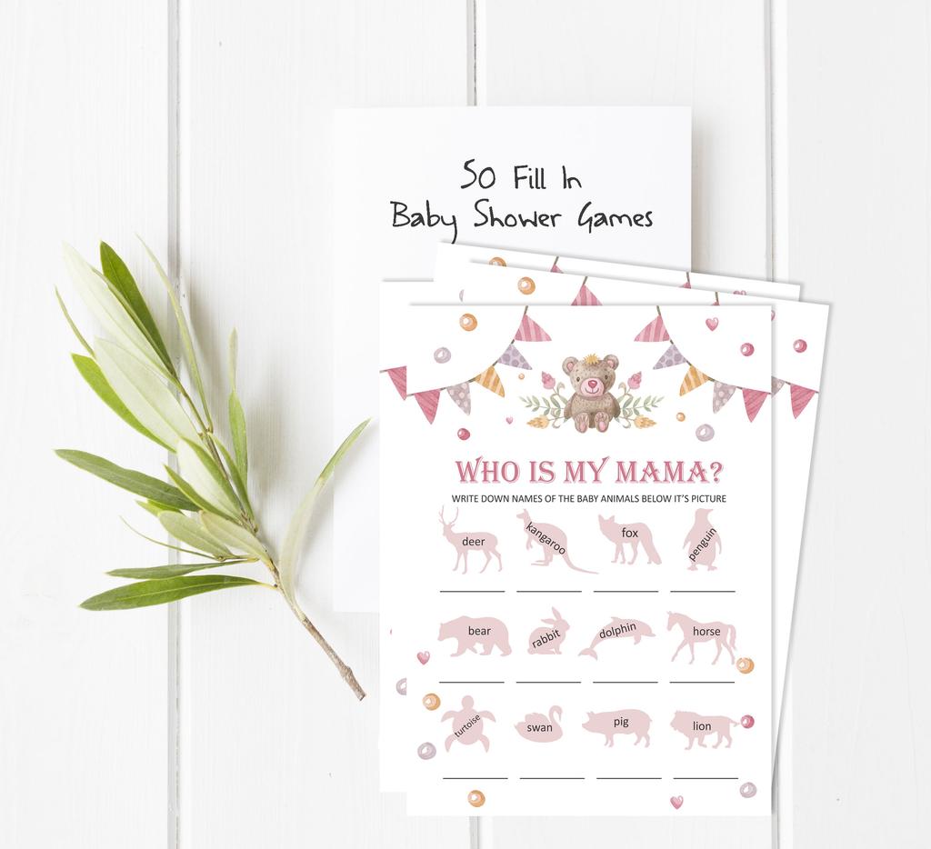 Inkdotpot 50 BabyA  AlphabetA  ABCA  GameA  Party Baby Shower Game Gender Neutral Teddy Bear