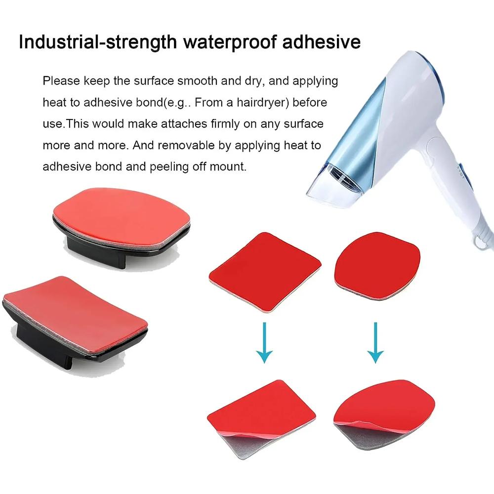 Plakbare Helmbevestiging Vlakke & Gebogen Basis met 3M Waterdichte Tape, Actiecamera Dashboard Plakbevestiging voor GoPro Hero 13 12