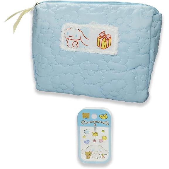 Kawaii White Dog Travel Cosmetic Bag & Plastic Spray Bottles, Large Cosmetic Pouch Makeup Bag with Zipper, Fabric Travel Toiletry Bag Makeup