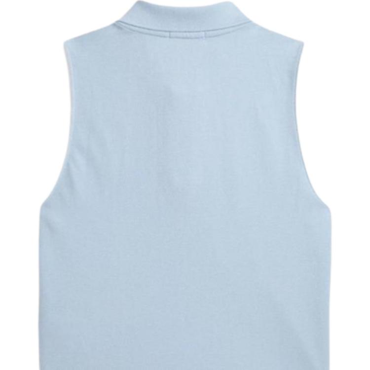 Polo Ralph Lauren Maglia Polo Corta Senza Maniche in Cotone Vestibilità Slim Donna top WMPOKNINB920329-400