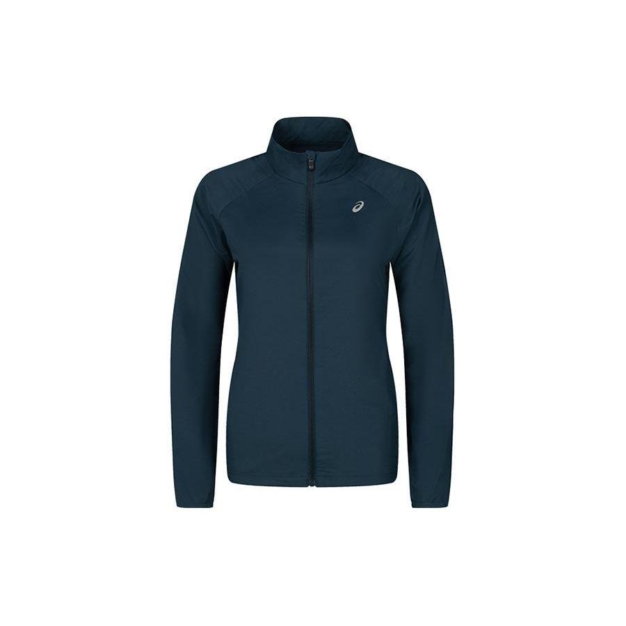 Asics Logo Stand Collar Zip Comfort Casual Sports Long Sleeve Jacket Women Jacket Navy-Blue 2012D018-401