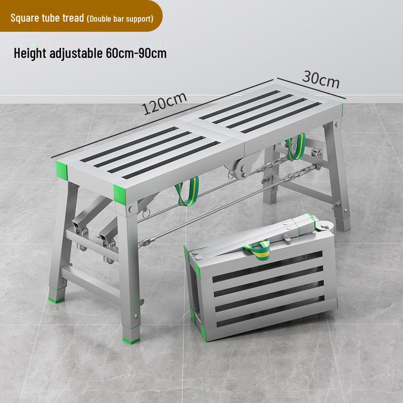 Folding Heightened Trestle Ladder and Putty Scraper for Construction