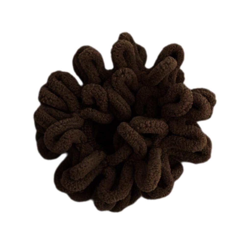 Kvinnor Eleganta Enfärgade Veck Plysch Mjuka Elastiska Hårband Hårhästsvans Elastiska Accessoarer Mode B8X6