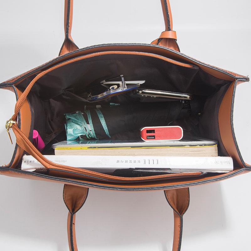 Crocodile Pattern Portable Women'S Bag Trendy Fashion Shoulder Bag Large Capacity Three-Piece Set Mother And Child Bag
