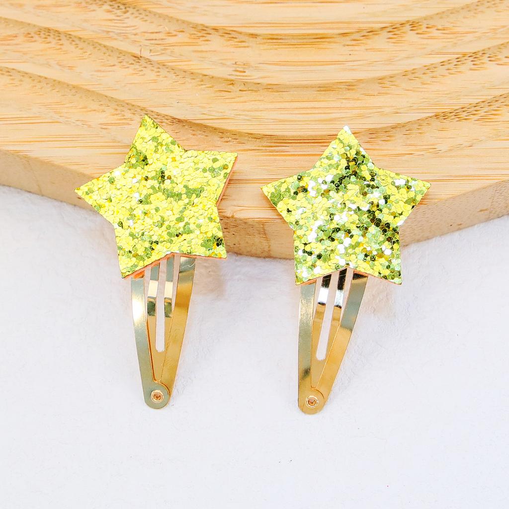 20 st Glittriga Stjärn Hårspännen Barn Glitter Hjärtformade Hårnålar Flickor Legering Snäppspännen Klämmor Barn Barn Håraccessoarer