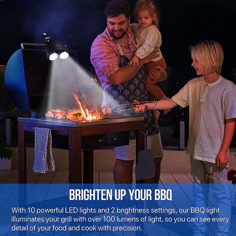 

Лампа для гриля для кемпинга, две настройки яркости, светодиодный светильник для барбекю, прочный светильник для барбекю на открытом воздухе